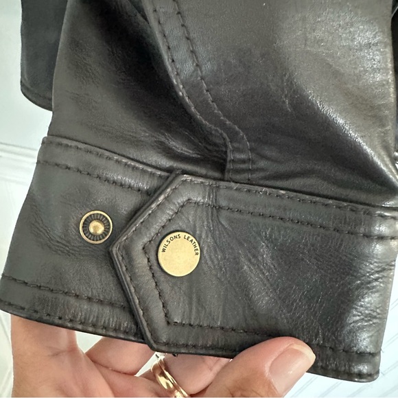 Wilson’s Leather Sean Vintage Leather Jacket Brown Large - Picture 5 of 12